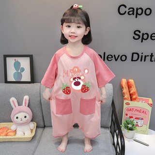 Jumpsuit ngắn tay thời trang cho bé gái