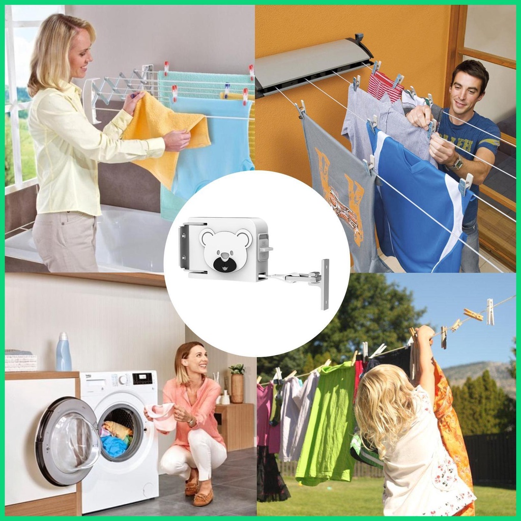 Dây Phơi Quần Áo Ngoài Trời Chịu Tải Nặng Có Thể Thu Gọn Tiện Dụng