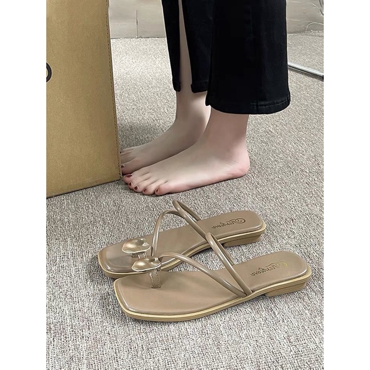 Giày Sandal Đế Bằng Mềm Mại Phong Cách Roman Thời Trang Đi Biển Cho Nữ