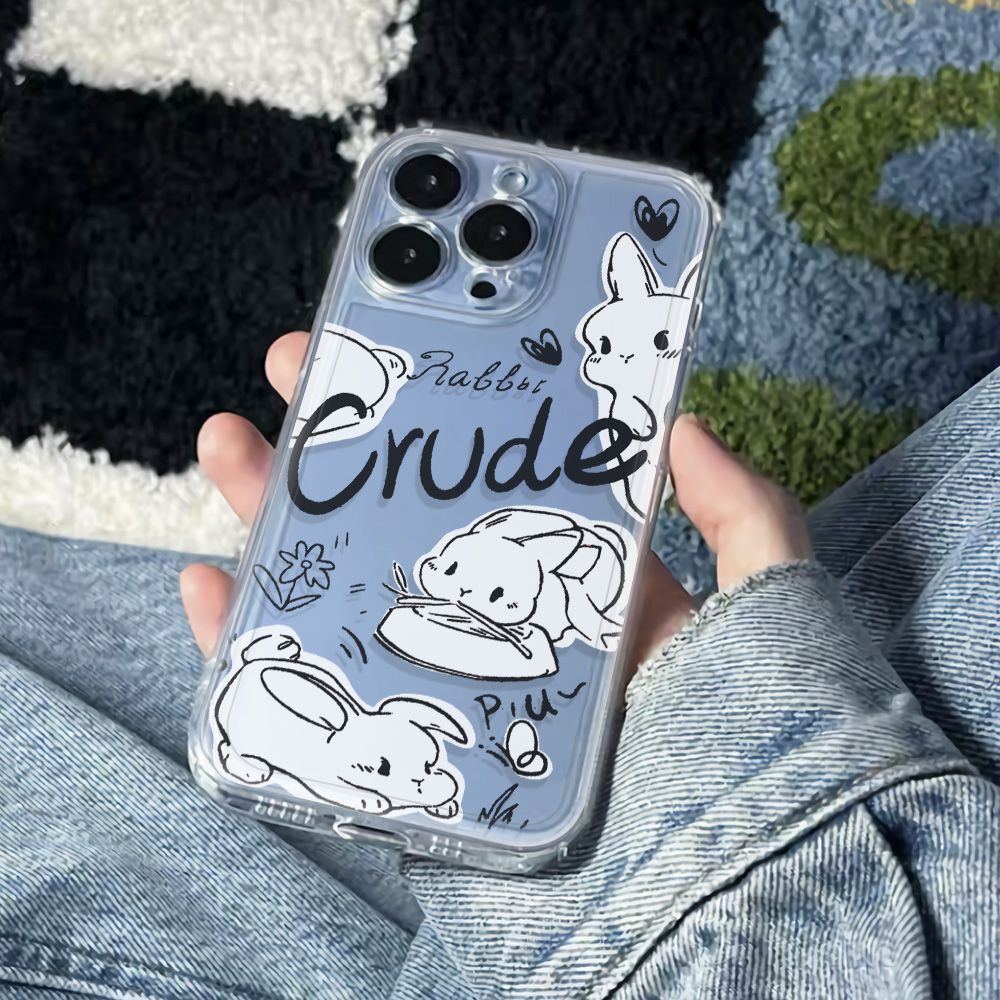 ✅Ốp Điện Thoại Mềm Chống Sốc Họa Tiết Thỏ 6In Phong Cách Đơn Giản 7813 Cho iPhone12max Line 1114pro