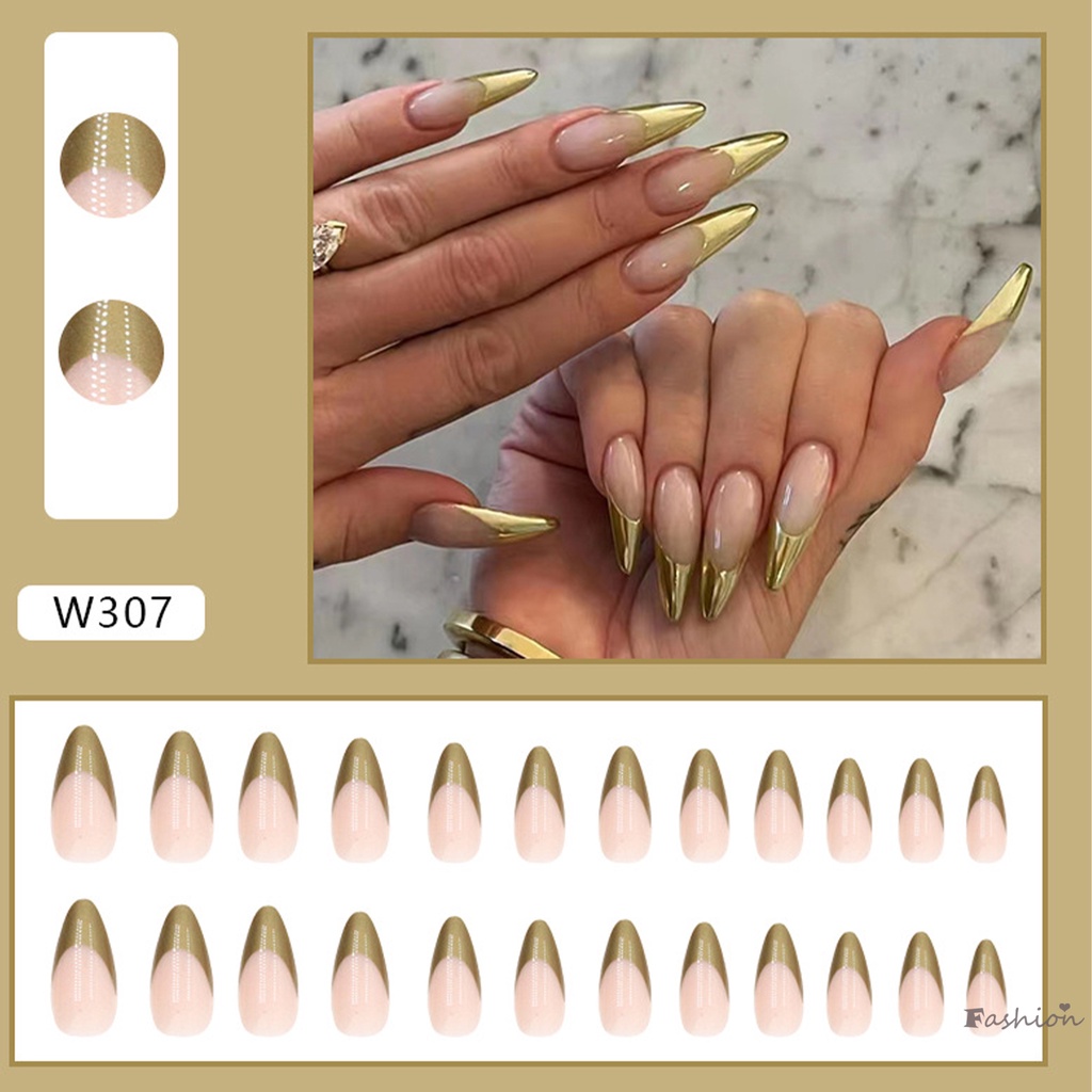 Móng Tay Giả Màu Vàng Ánh Ngọc Trai Bền Và Không Bao Giờ Xẻ Tà
