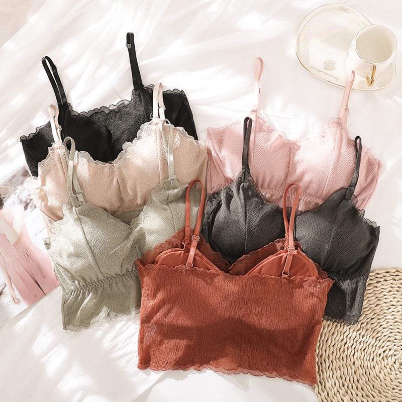 Mới Áo Lót Ren Hoa Màu Trơn Dáng Ôm Gợi Cảm Cho Nữ