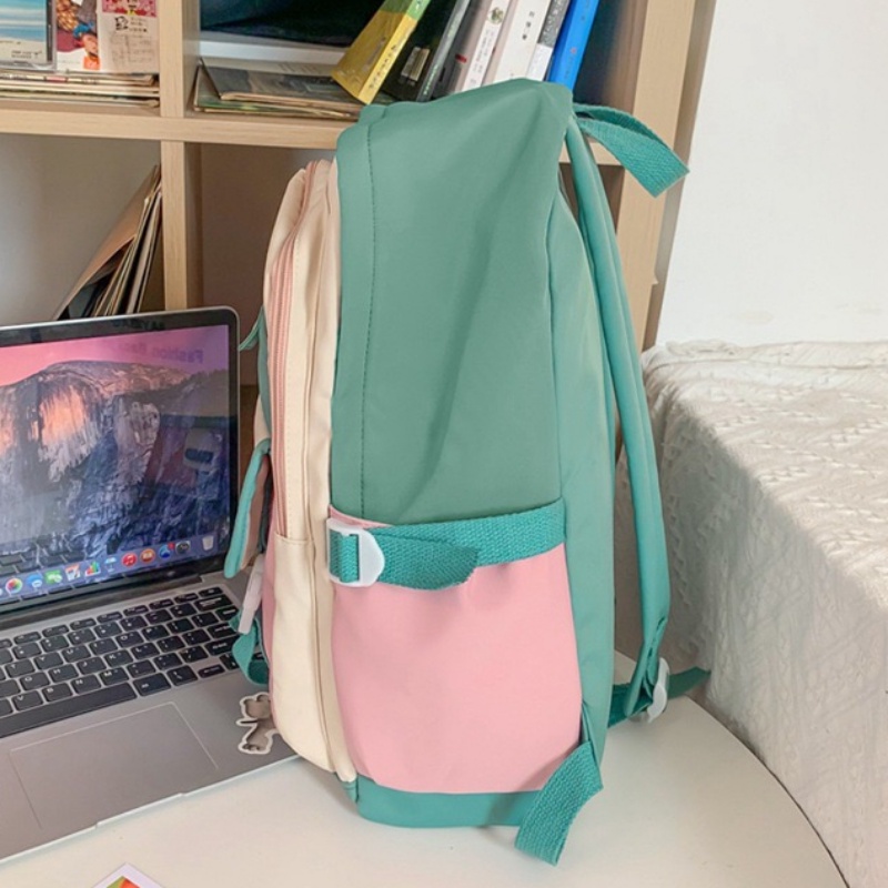 Ba Lô Thời Trang Hàn Quốc Sức Chứa Lớn Màu Sắc Tương Phản