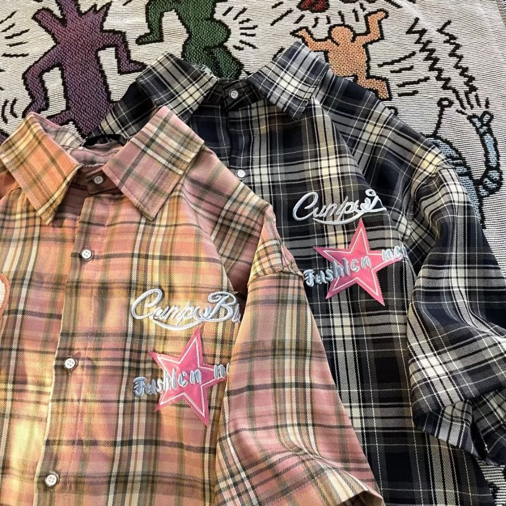 Áo Sơ Mi Tay Ngắn Dáng Rộng Thêu Chữ Phong Cách Hàn Quốc Thời Trang Mùa Hè Mới Cho Nam Và Nữ