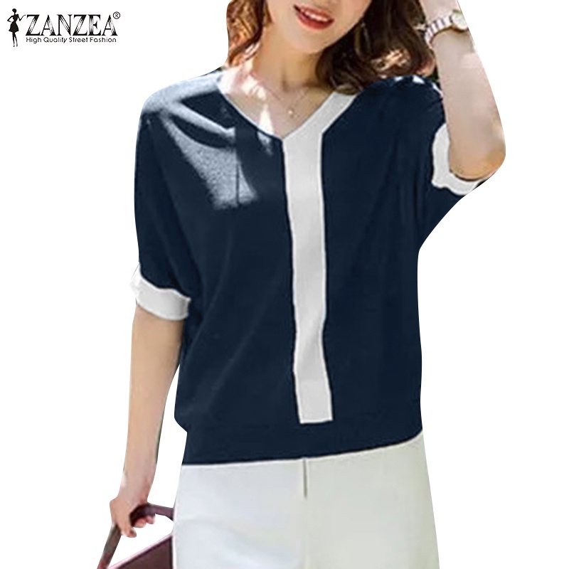 Áo thun nữ ZANZEA tay lỡ cổ tròn thời trang Hàn Quốc