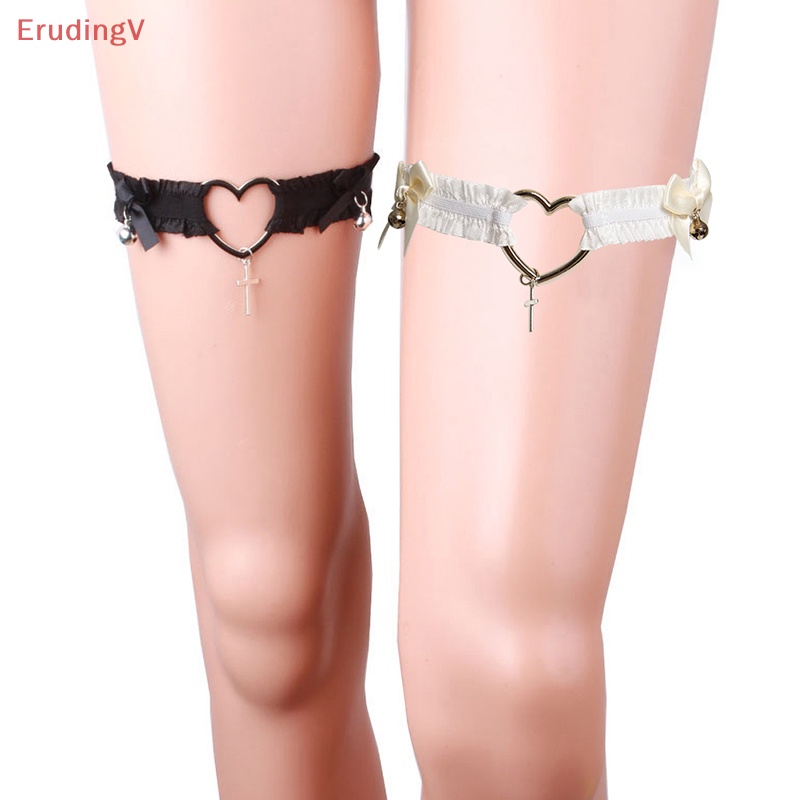 [ErudingV] Đai Nịt Bít Tất Ren Co Giãn Thắt Nơ Trái Tim Lolita Chéo Chân Hóa Trang [Mới]