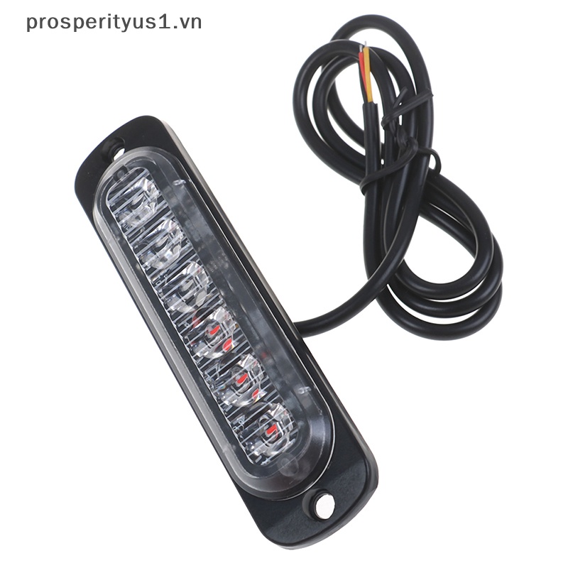 1 [prosperityus1] 1 Đèn LED Cảnh Báo Khẩn Cấp 6 Bóng Màu Đỏ / Xanh Dương Cho Ô Tô / Xe Tải