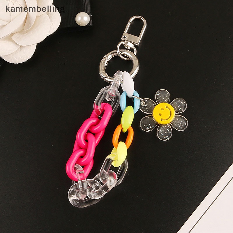 Kamembelling Móc Chìa Khóa Bằng Acrylic Hình Hoa Hướng Dương Màu Sắc Ngọt Ngào Xinh Xắn