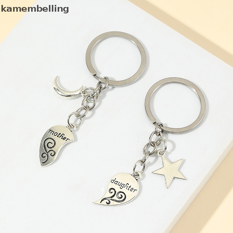 1 Cặp Móc Khóa Tình Bạn Hình Trăng Sao Trái Tim Bằng Hợp Kim