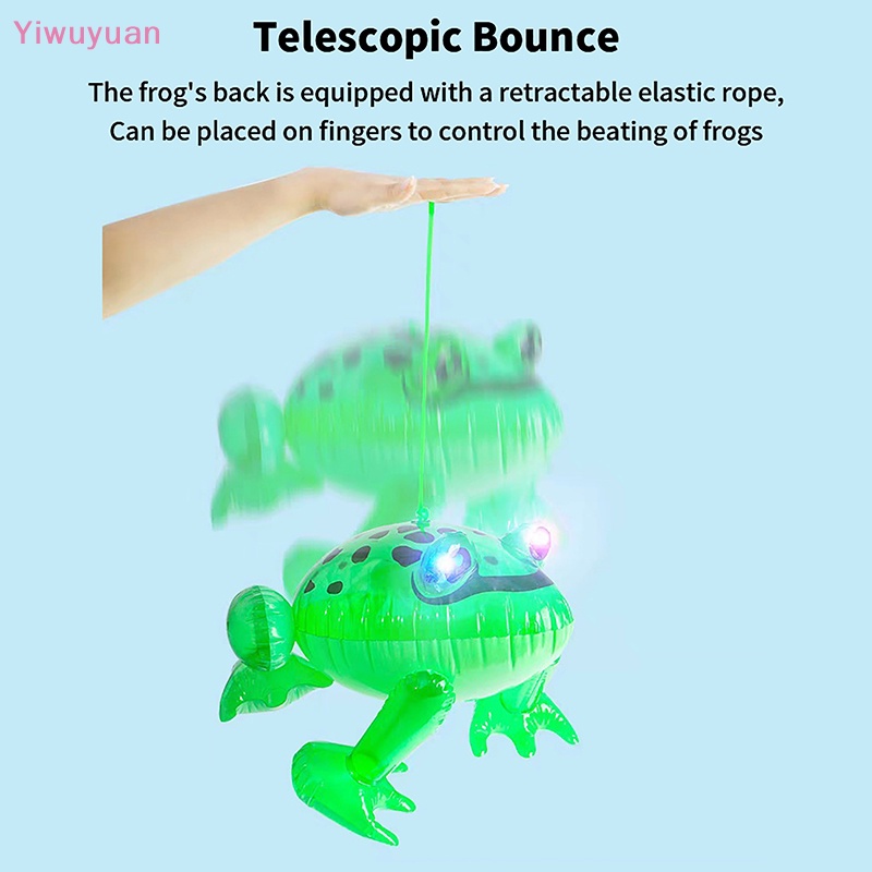 < Yiwuyuan > Đồ Chơi Ếch Xanh Bơm Hơi Có Đèn Nhấp Nháy Dễ Thương Vui Nhộn DIY Mới Cho Trẻ Em