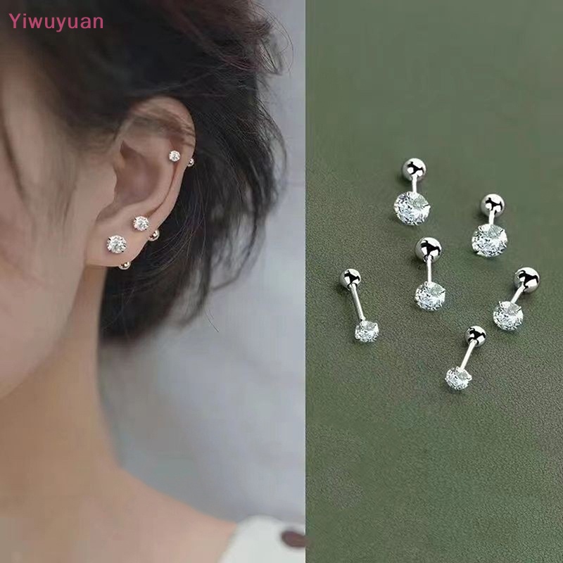 1 Đôi Khuyên Tai Xoắn Ốc Đính Đá Zircon Mới