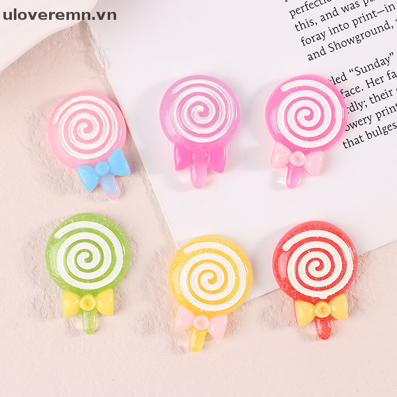 Set 10 Phụ Kiện Trang Trí Điện Thoại Hình Kẹo Bằng Nhựa Resin Diy