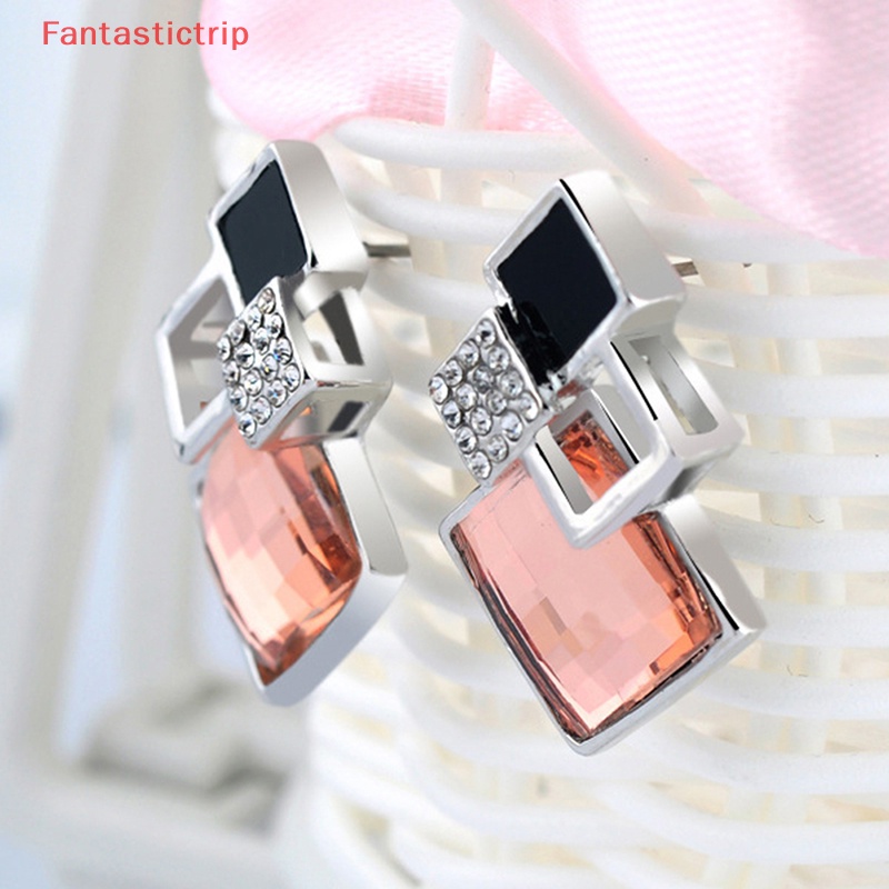 Bộ Vòng cổ + Bông Tai Đính Pha Lê Thời Trang Cho Nữ