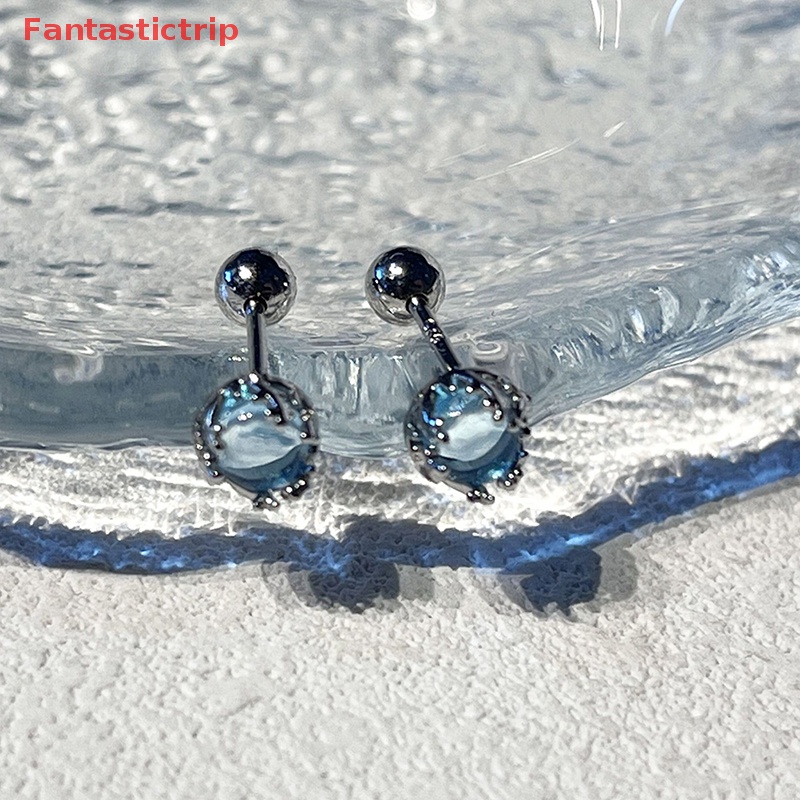 1 Đôi Khuyên Tai Xoắn Ốc Đính Đá Zircon Nhiều Màu Thời Trang Cho Nữ