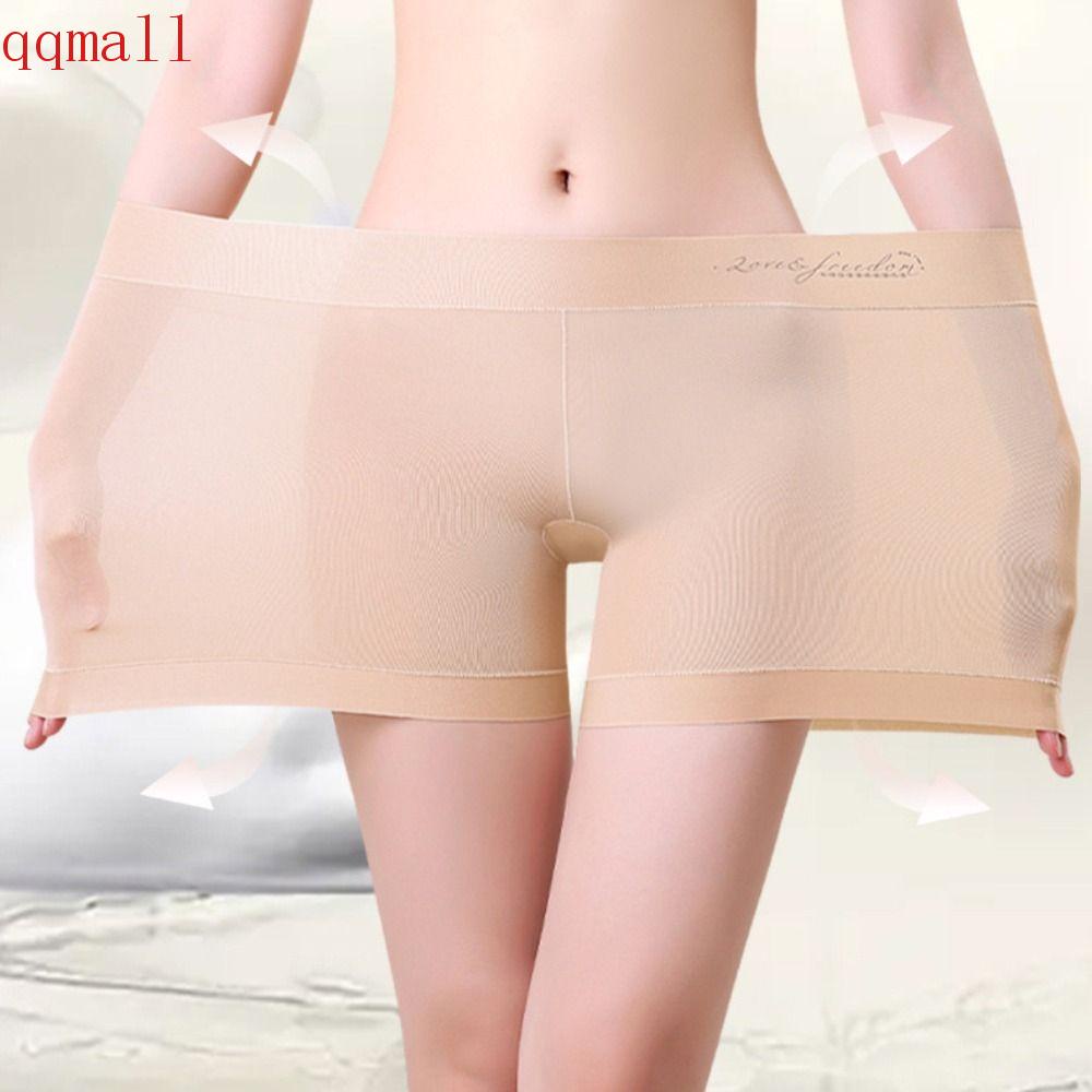 Quần Lót Lụa Lạnh Lưng Cao Thoáng Khí Không Lộ Viền May Plus Size Cho Nữ