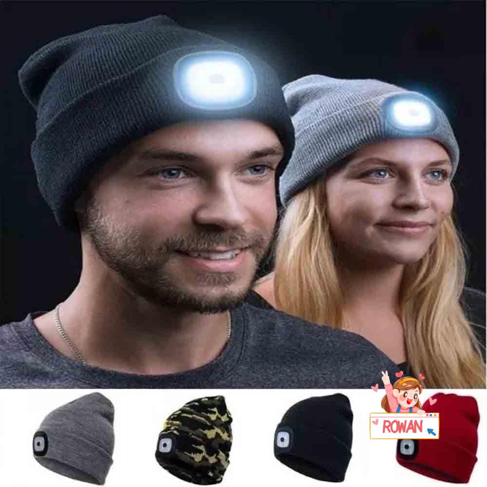Mũ beanie Trùm Đầu Tích Hợp Đèn LED Có Thể Sạc Lại Bằng Cổng USB