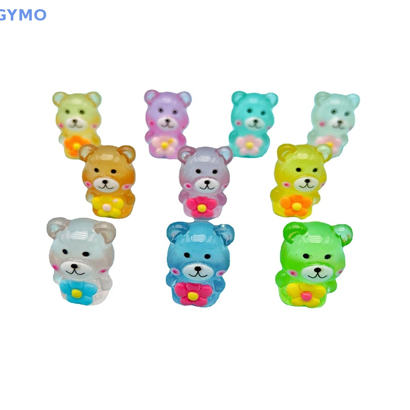 Bộ 2 Chú Gấu Hoạt Hình Bằng Nhựa Phát Sáng Dùng Trang Trí