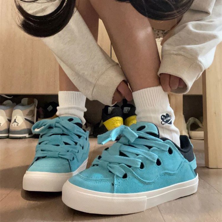 Giày Trượt Ván Đế Dày Màu Trơn Phong Cách retro Hàn Quốc Cho Nữ