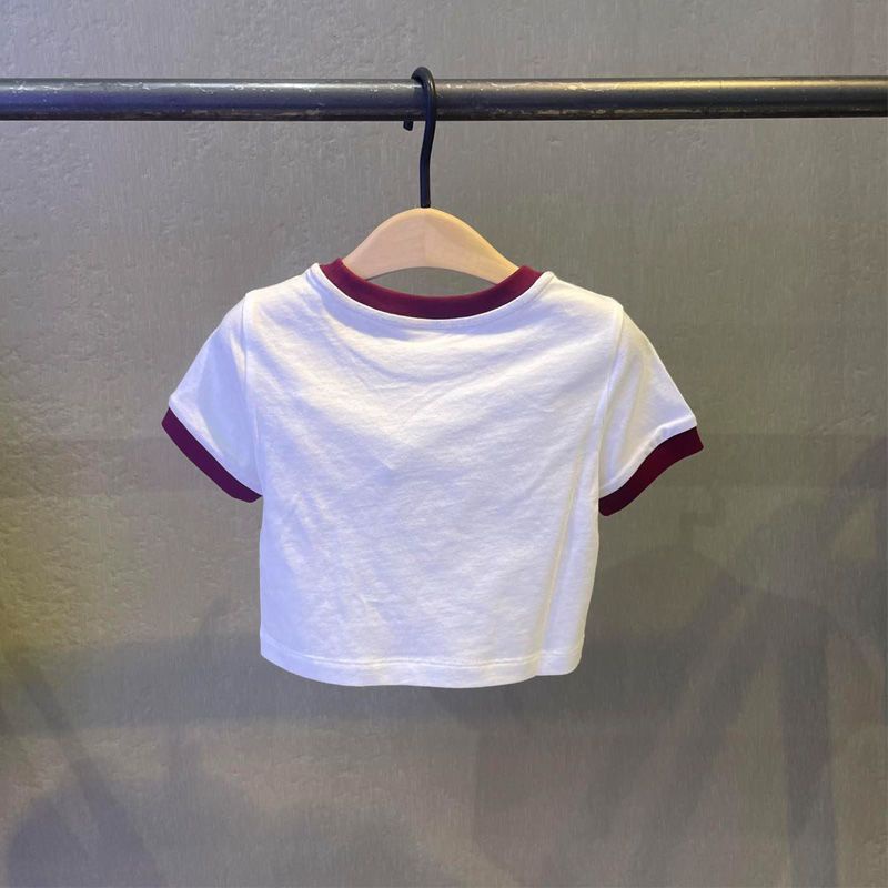 Áo Thun Cotton Tay Ngắn Cổ Tròn In Chữ Phong Cách Hàn Quốc Thời Trang Mùa Hè 2023 Cho Bé Gái