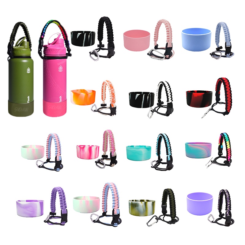 Bộ Giá Đỡ Bình Nước 12-64oz Bằng Silicone Chống Trượt Tiện Dụng
