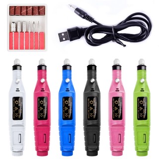 Bộ đánh bóng móng tay điện cầm tay usb / Đầu mài móng bằng thép vonfram / Vòng tròn sơn móng tay / Máy mài tẩy tế bào chết đánh bóng móng tay rõ ràng