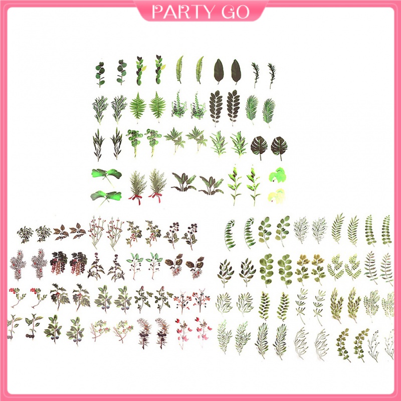 Set 120 Nhãn Dán Trang Trí Sổ Tay Thủ Công Hình Hoa Cỏ Kiểu Vintage