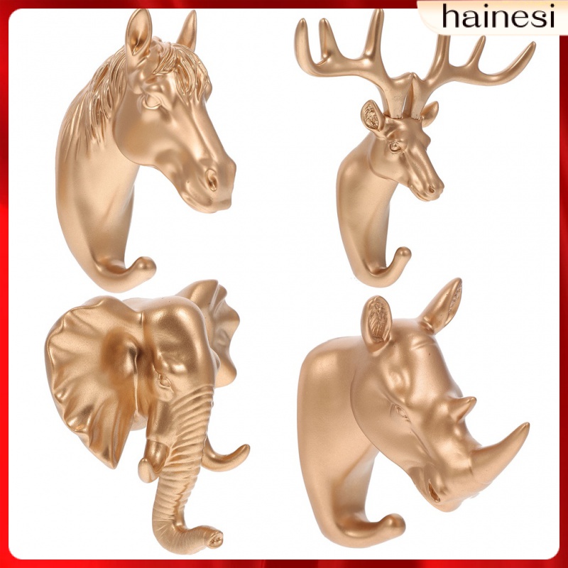 Set 4 Móc Treo Khăn Tắm Gắn Tường Hình Đầu Hươu Nghệ Thuật Cá Nhân