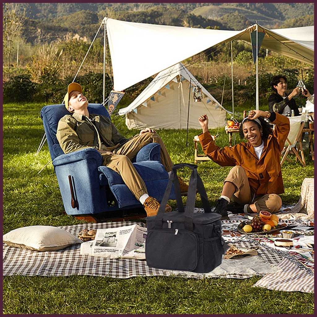 Túi Đựng Hộp Cơm Trưa Cách Nhiệt Bằng Vải Oxford Sức Chứa Lớn Tiện Dụng Cho Trường Học