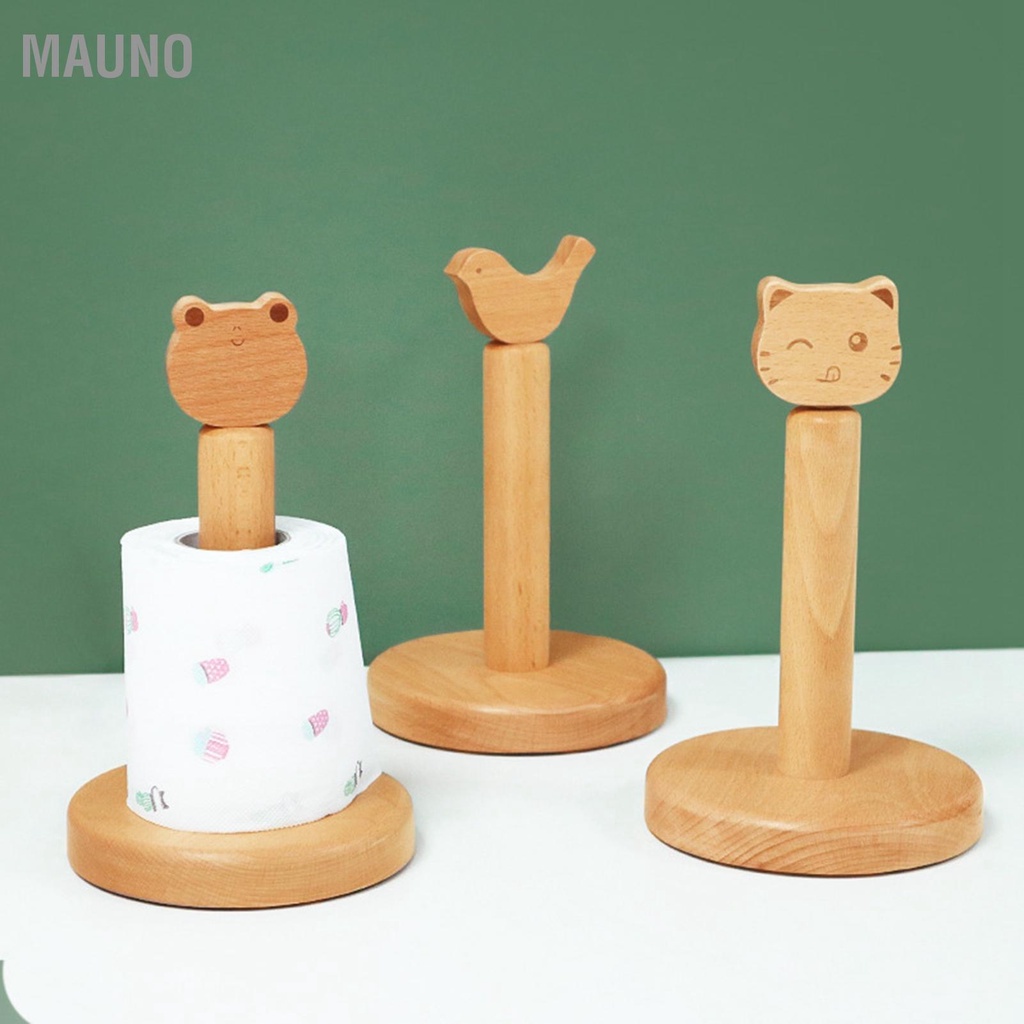 Mauno Giá đỡ khăn giấy bằng gỗ Động vật dễ thương Hình dạng ăn trên mặt vệ sinh cửa hàng cho phòng ngủ nhà bếp