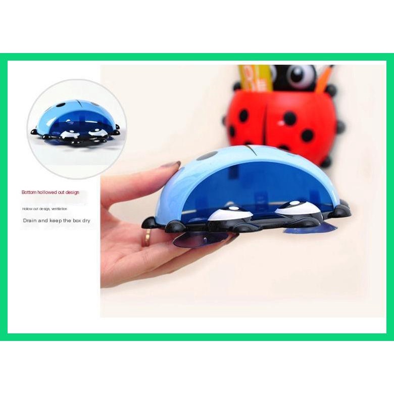 Giá Đỡ Bàn Chải Đánh Răng Hít Tường Hình Bọ Rùa Hoạt Hình Thân Thiện Với Môi Trường Cho Phòng Tắm