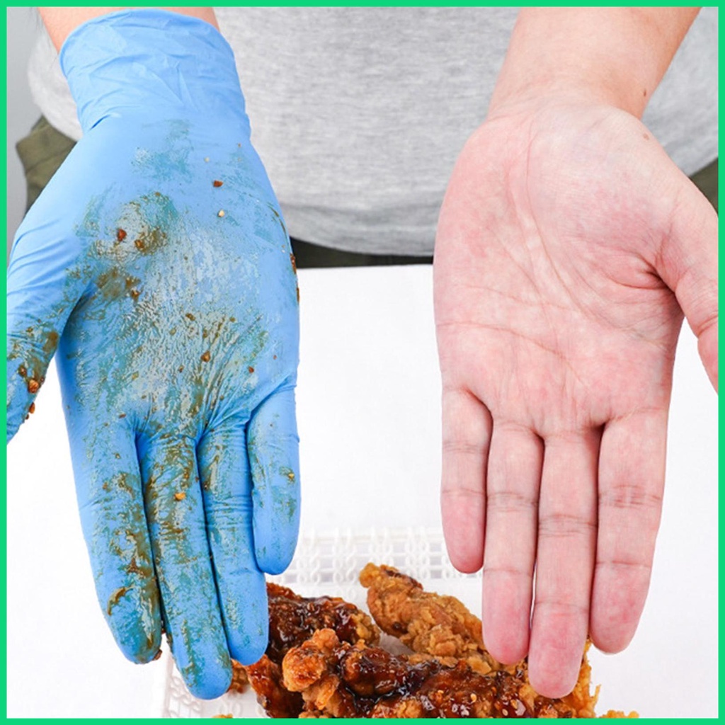 Set 100 Găng Tay Nitrile Co Giãn Tốt An Toàn Thực Phẩm Đa Ứng Dụng