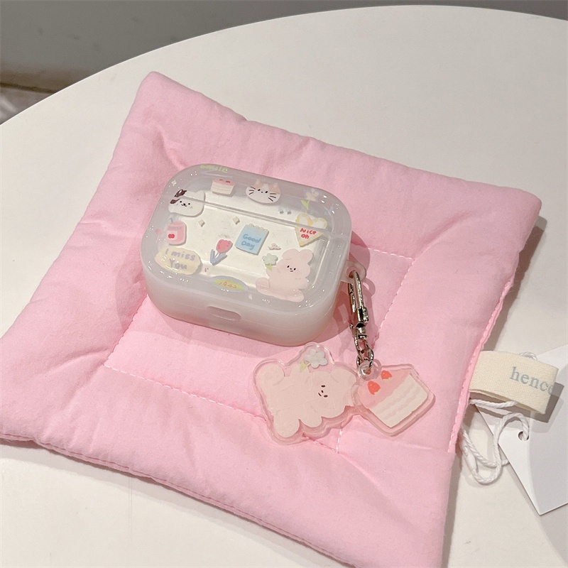 Vỏ Bảo Vệ Hộp Sạc Tai Nghe Bluetooth Không Dây Airpods1 / 2 3 Pro Pro2 Air Pods Pro 3 Hình Chú Cún Dễ Thương Ốp