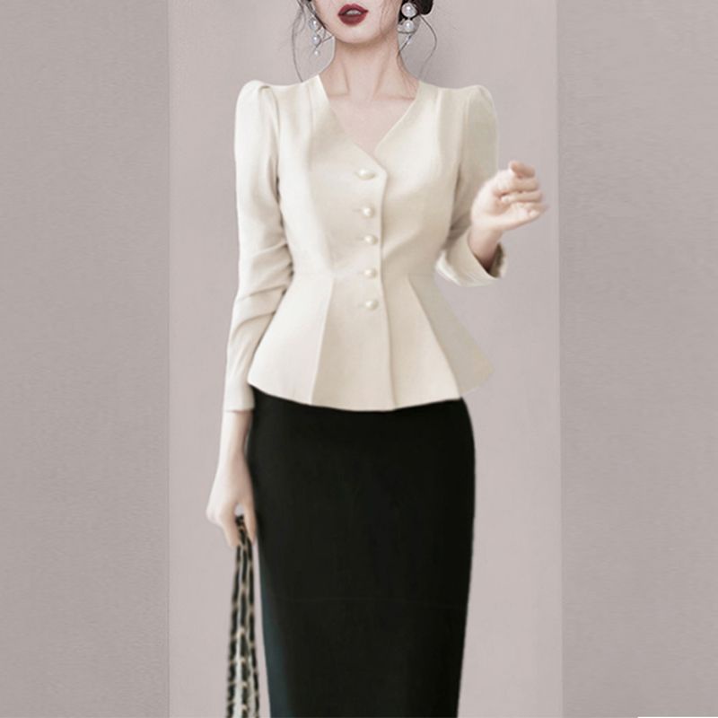 Áo Sơ Mi Tay Dài Cổ Chữ V Phong Cách Retro Pháp Thời Trang Mùa Xuân Mới 2023 Cho Nữ