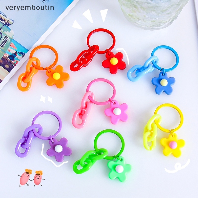 Móc Chìa Khóa Hình Hoa Nhiều Màu Dễ Thương