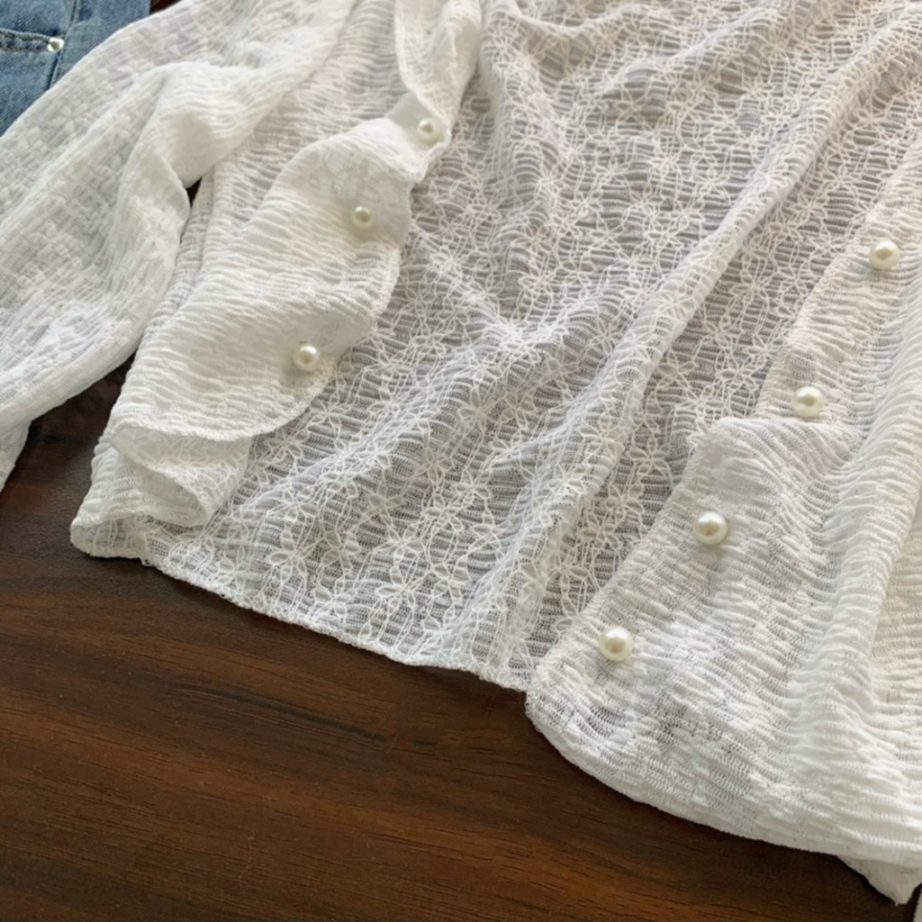 Áo Khoác Ren Mỏng Dài Tay Chống Nắng Mùa Hè Cho Nữ