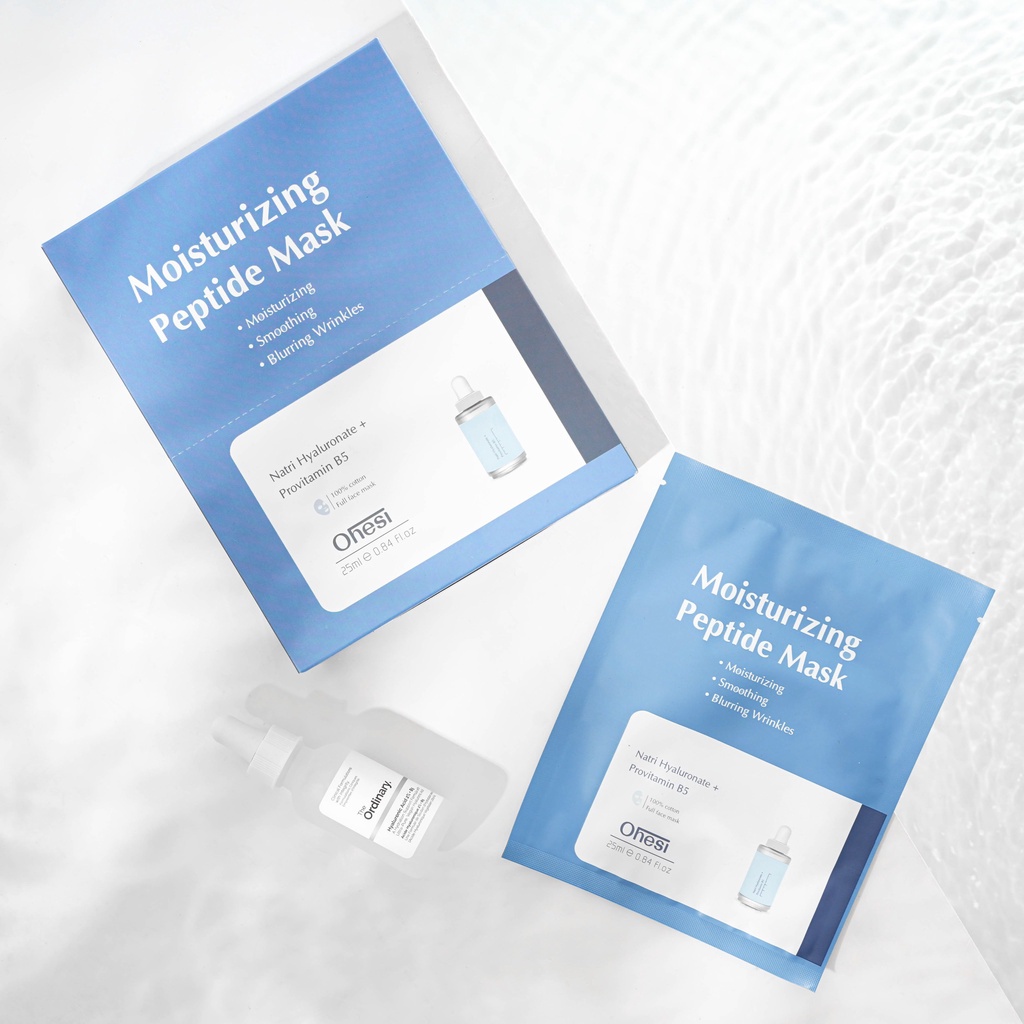 Mặt nạ tinh chất Hyaluronic Acid + B5 Ohesi Moisturizing Peptide Mask Màu xanh miếng 25ml