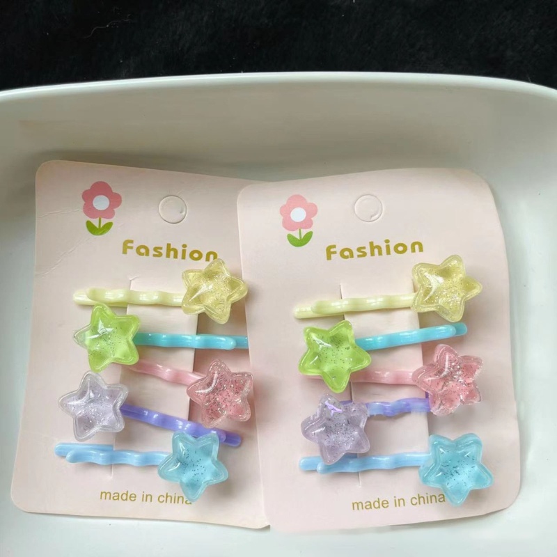 Set 5 Kẹp Tóc Hình Ngôi Sao Nhiều Màu Sắc Thời Trang