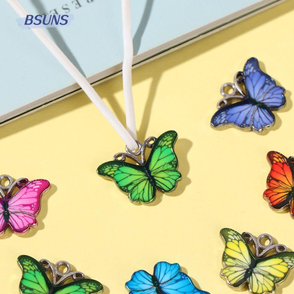 Set 10 Mặt Vòng cổ Tráng Men Hình Bướm Nhiều Màu Thời Trang