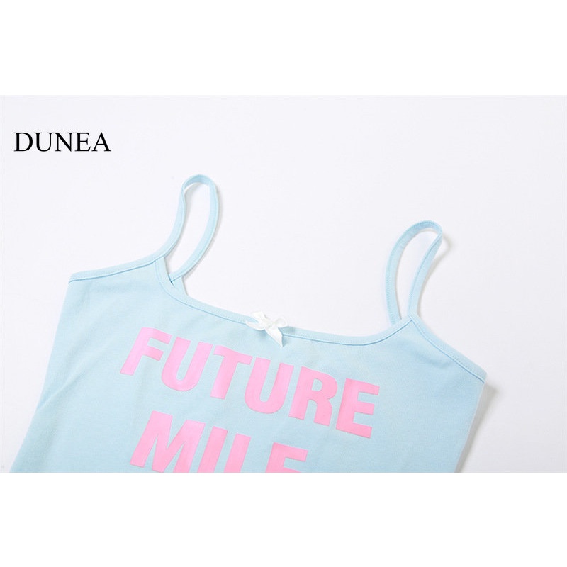 DUNEA Áo Croptop Hai Dây In Monogram Phong Cách DUNEA Dành Cho Nữ