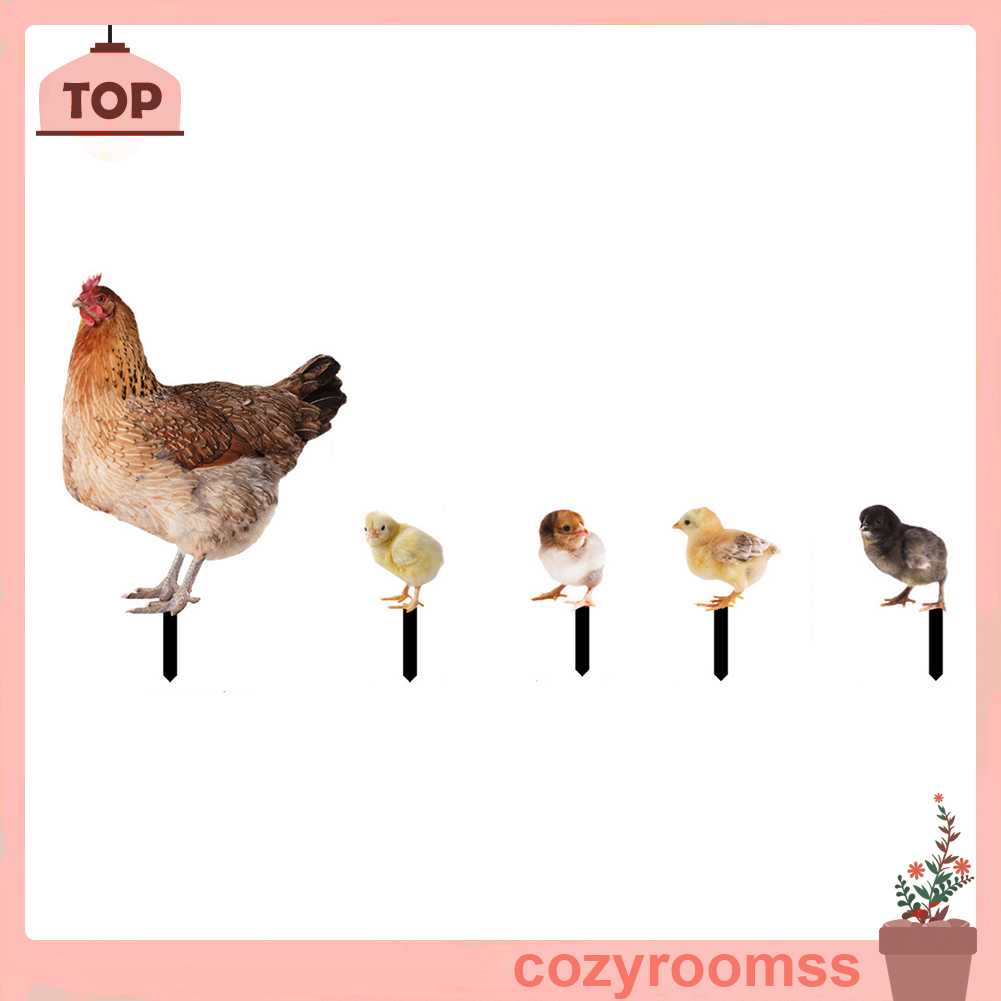 Tượng Gà Con 2D Hai Mặt Bằng Acrylic Trang Trí Vườn