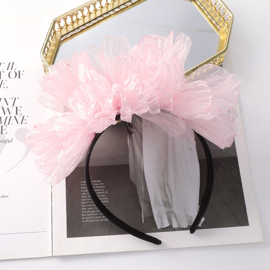 Băng Đô Cài Tóc Phối Lưới Họa Tiết Hoa Phong Cách Hàn Quốc Ngọt Ngào Cho Nữ