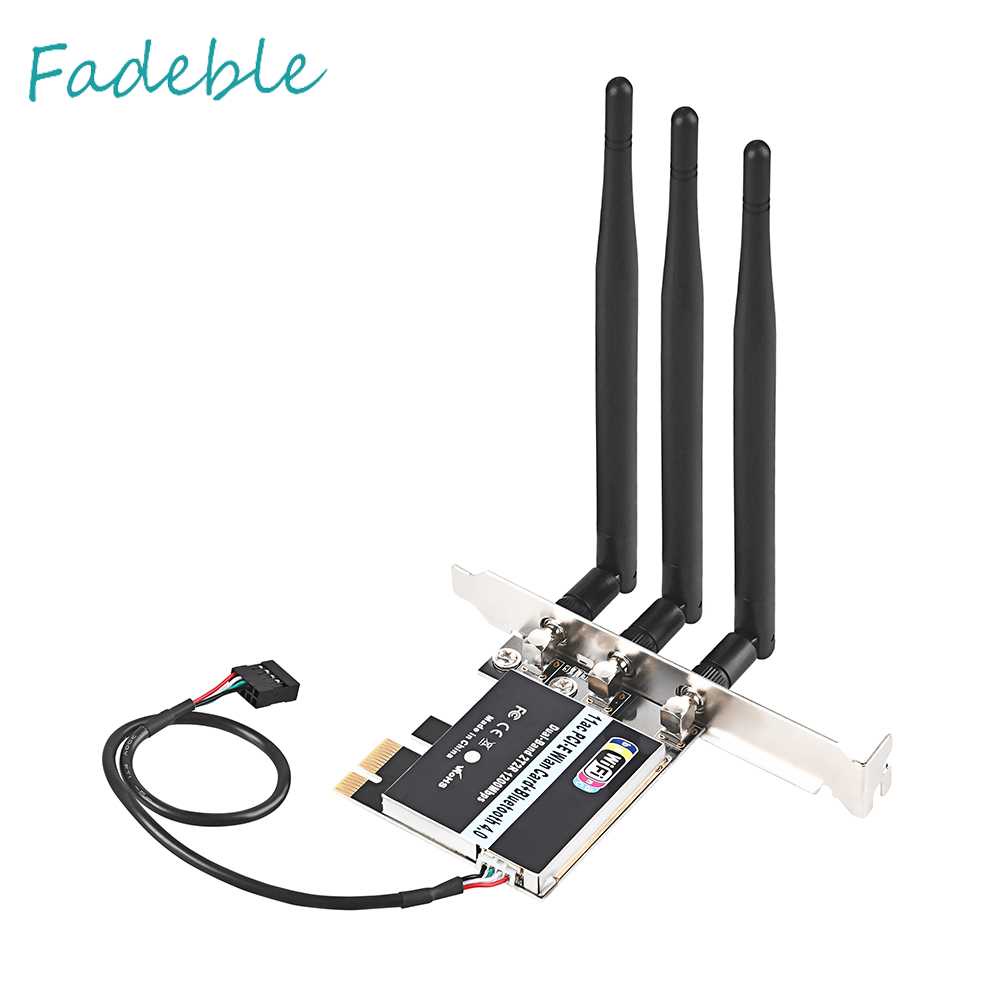 Thẻ Mạng Không Dây 2.4 / 5G 1300Mpbs Kết Nối Bluetooth 5.0