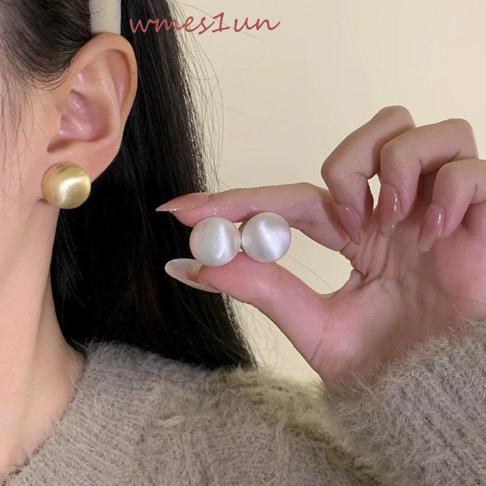 Bông Tai WMES15H Đơn Giản Phong Cách Retro Cho Nữ|Khuyên Tai Tròn Hai Cách Mang Phong Cách Hàn Quốc Sang Trọng