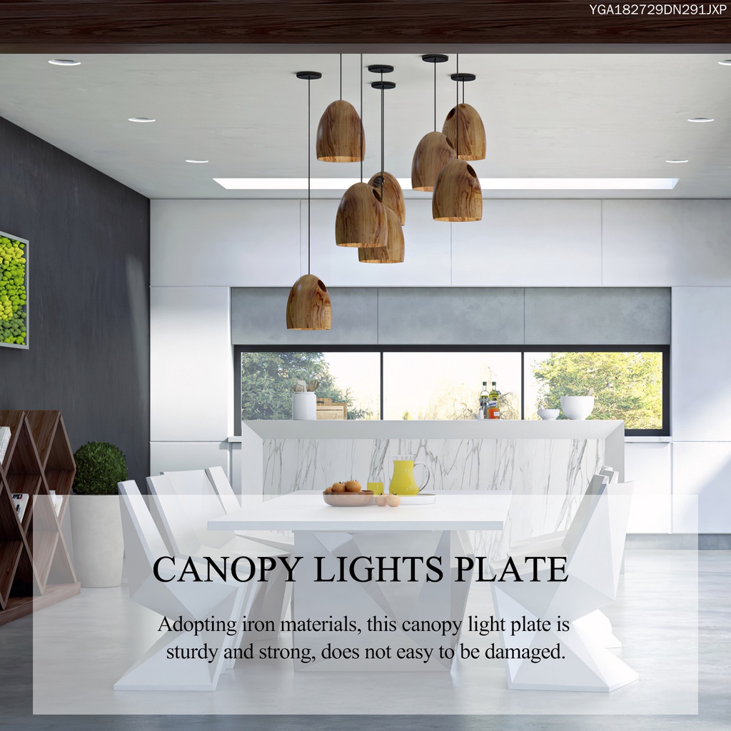 Chụp Đèn Treo Trần Nhà Hình Tròn Màu Đen Bằng Thép Màu Vàng