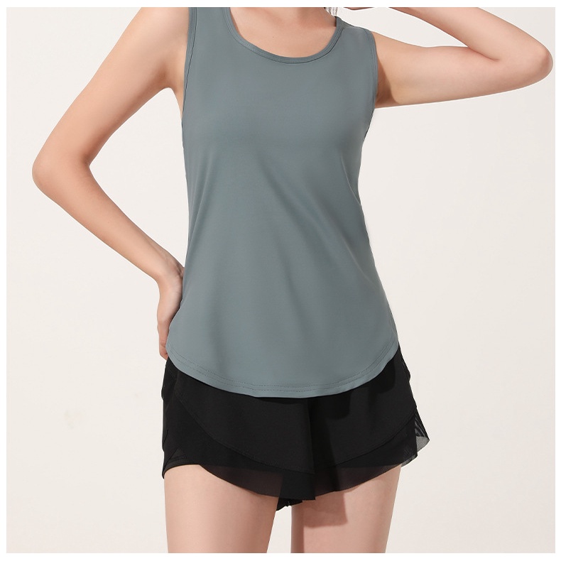 Áo Sát Nách Thể Thao Phối Lưới Rỗng Khô Nhanh Thoáng Khí Màu Da Nhạt Phong Cách Mới Cho Nữ