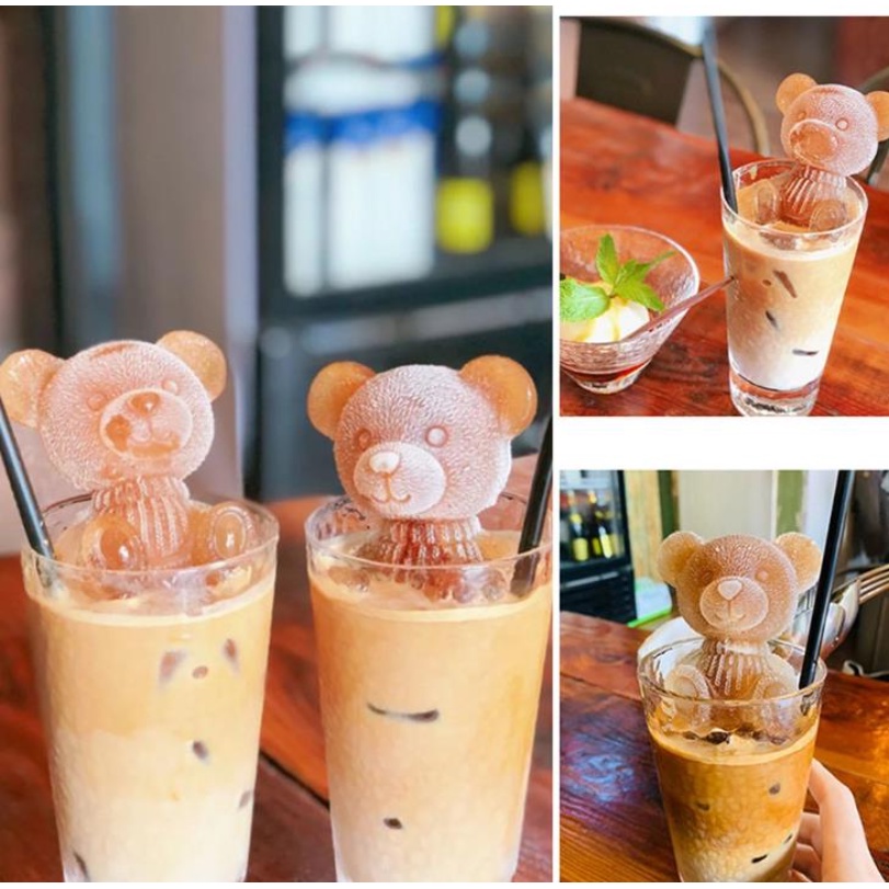 Khuôn Silicone Làm Đá / Sô Cô La / Kem / Trà Sữa / Cà Phê Hình Gấu Teddy Dùng Trong Nhà Bếp