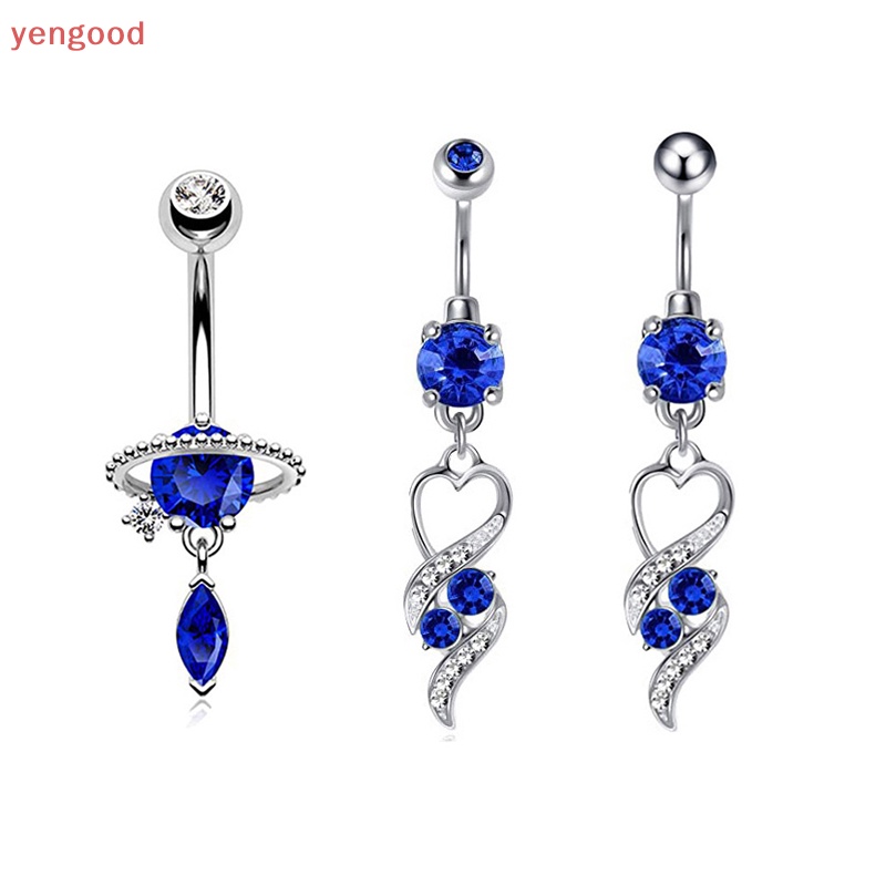 Khuyên Rốn Đính Đá Zircon Màu Xanh Dương Thời Trang Cho Nữ