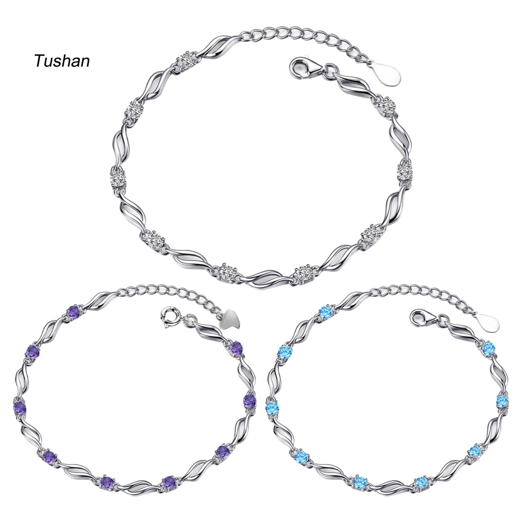 Vòng Đeo Tay Đính Đá Lấp Lánh Có Thể Điều Chỉnh Quyến Rũ Cho Nữ