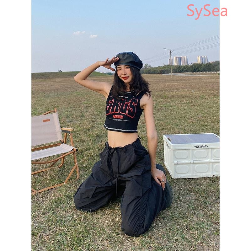 Áo Hai Dây In Họa Tiết Phong Cách Retro Mỹ Cho Nữ