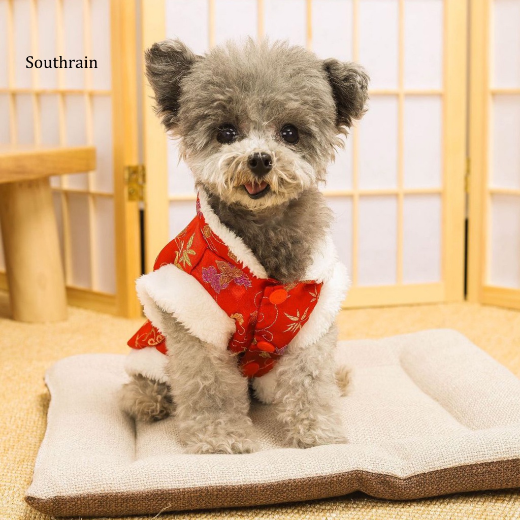 Trang Phục Năm Mới Màu Đỏ Phong Cách Trung Hoa Cho Thú Cưng